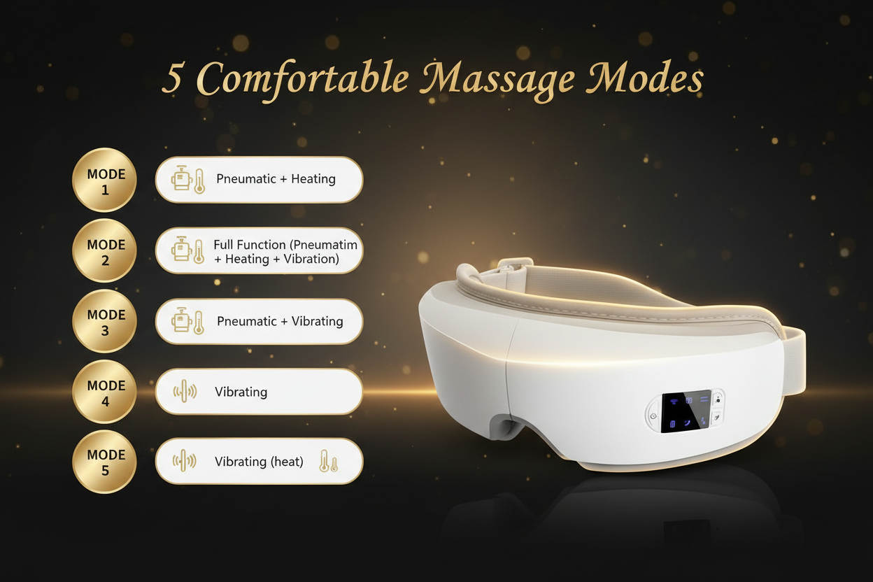 5 Massage Modes - Luxury Dark Background with Product