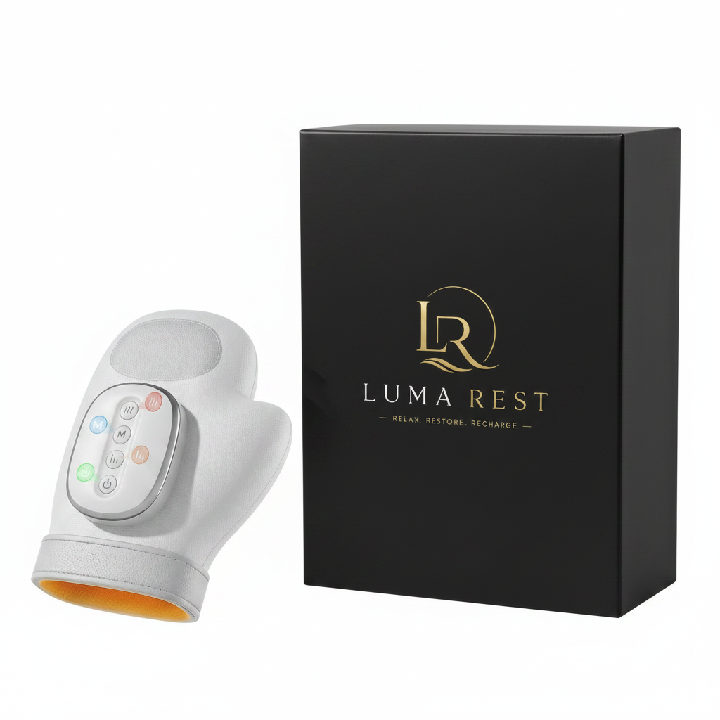 Luma Rest Hand Massager smaller than Packaging