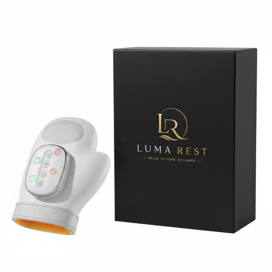 Luma Rest Hand Massager smaller than Packaging